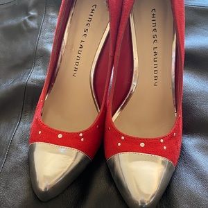 Chinese Laundry red Suede heels